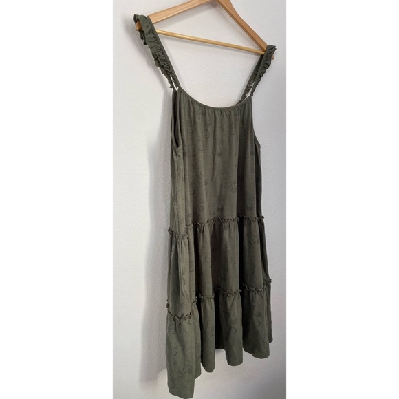 Rylee + Cru • Fern Green Plant Jersey Cotton Tiered Dress NWT - Picture 3 of 16
